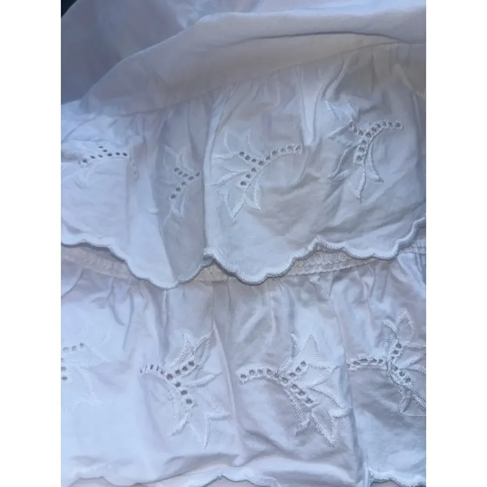 Lauren Ralph Lauren King Size White Pillowcase 100% Cotton Cottage Chic Shabby